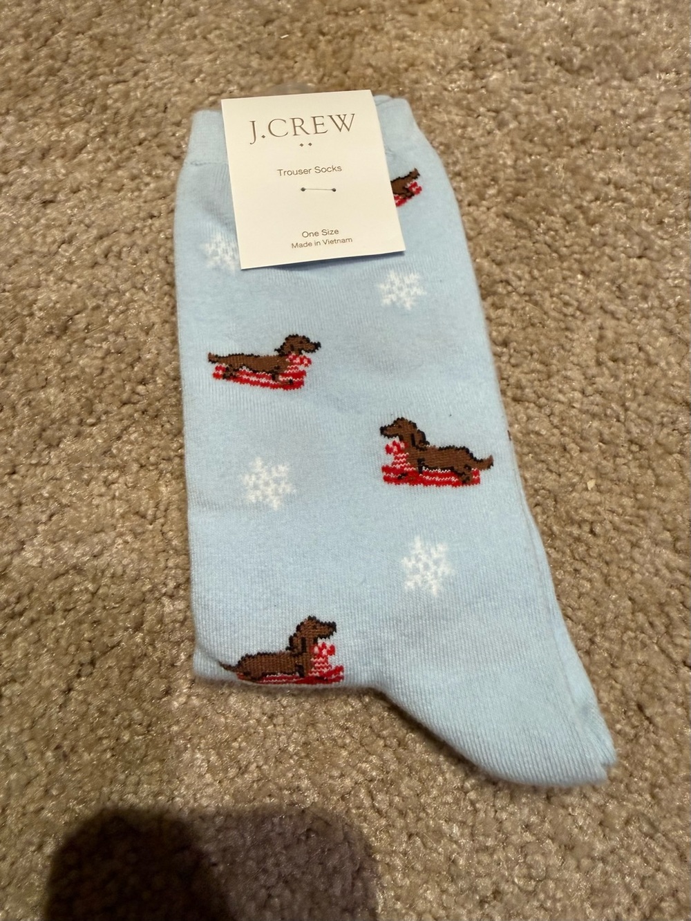 NWT J.Crew Factory Sledding Dachshund Trouser Socks – One Size